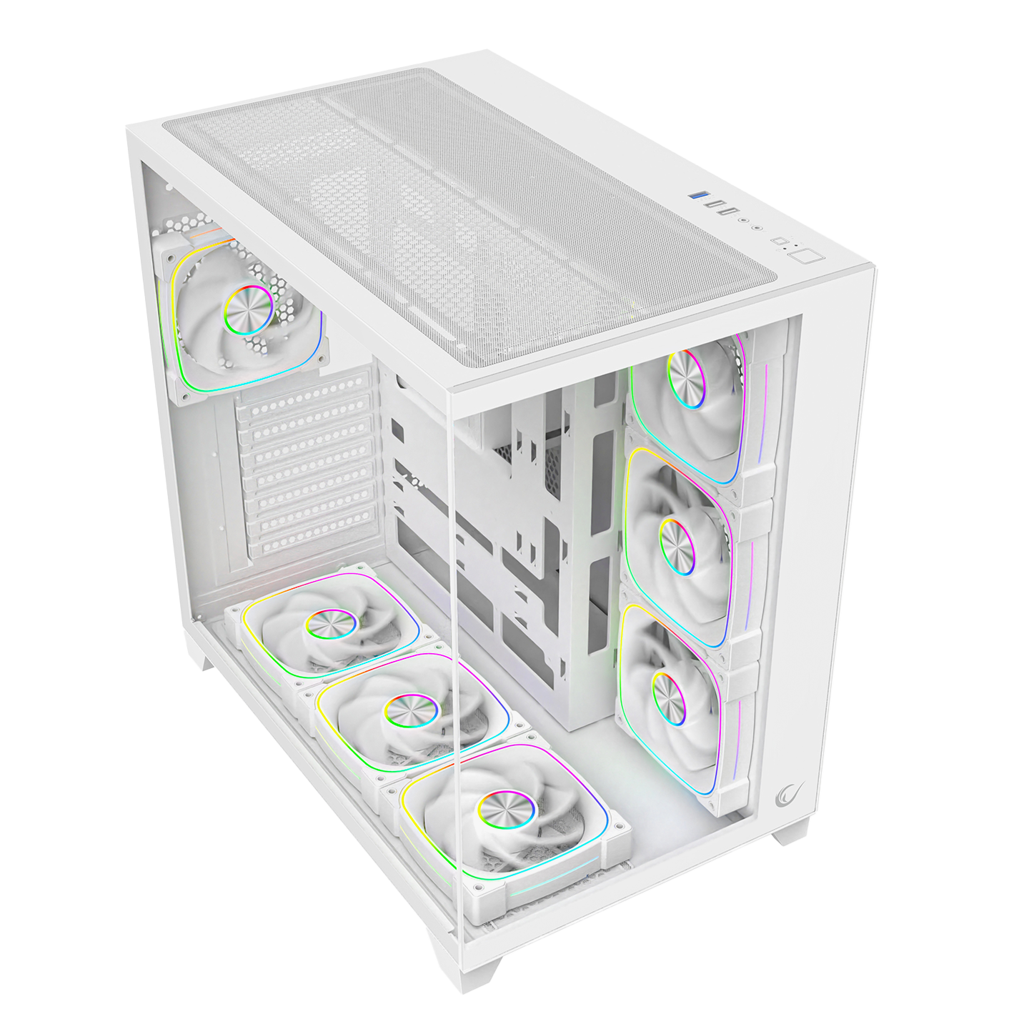 SEALITE - Beyaz Temperli Camlı ATX/M-ATX 7x12cm ARGB Pwm Fan+Kumanda Oyuncu Kasası