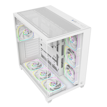 SEALITE - Beyaz Temperli Camlı ATX/M-ATX 7x12cm ARGB Pwm Fan+Kumanda Oyuncu Kasası