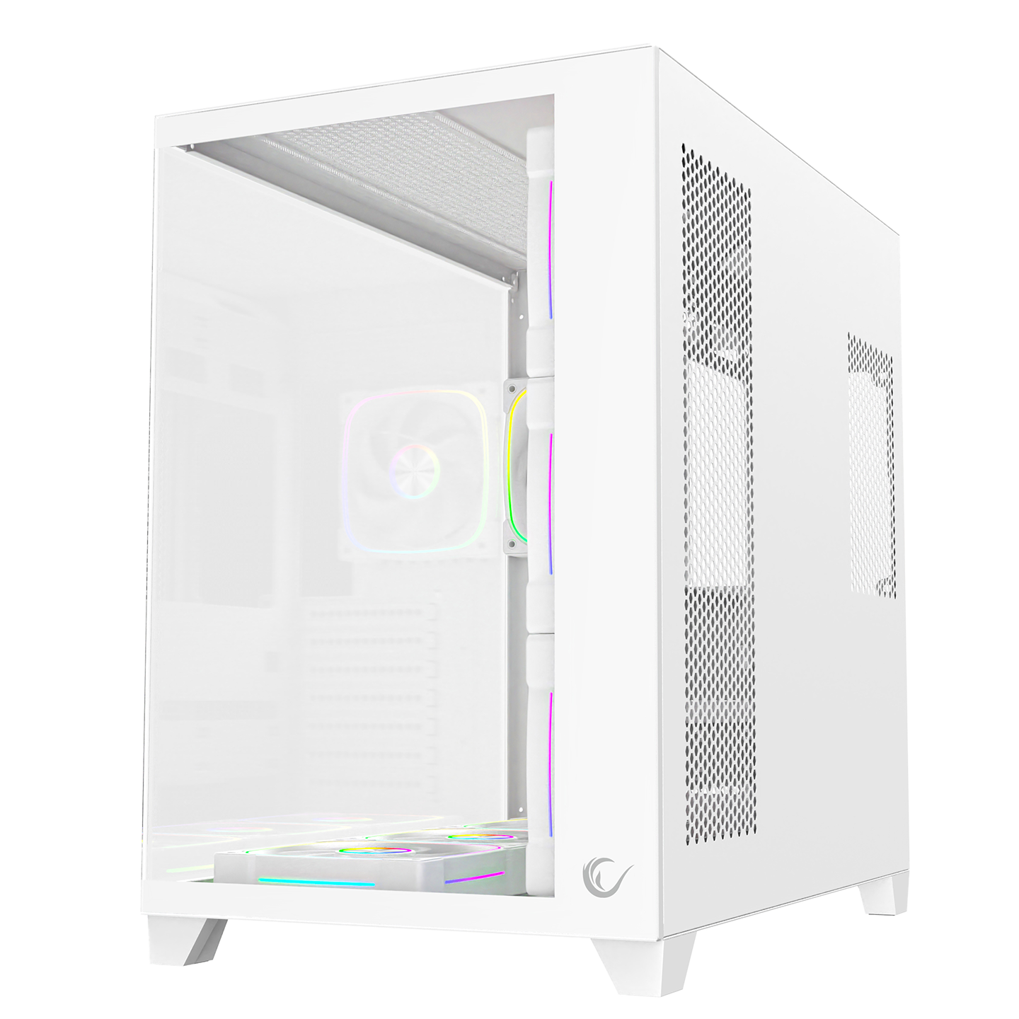 SEALITE - Beyaz Temperli Camlı ATX/M-ATX 7x12cm ARGB Pwm Fan+Kumanda Oyuncu Kasası