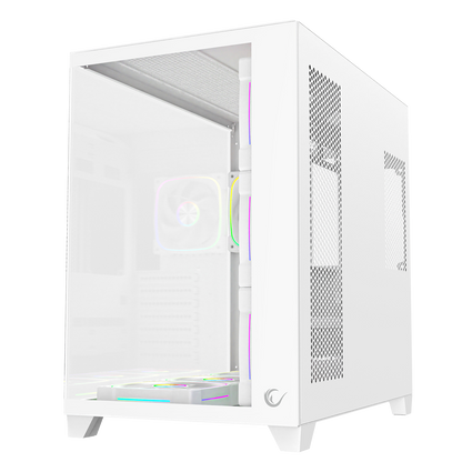 SEALITE - Beyaz Temperli Camlı ATX/M-ATX 7x12cm ARGB Pwm Fan+Kumanda Oyuncu Kasası