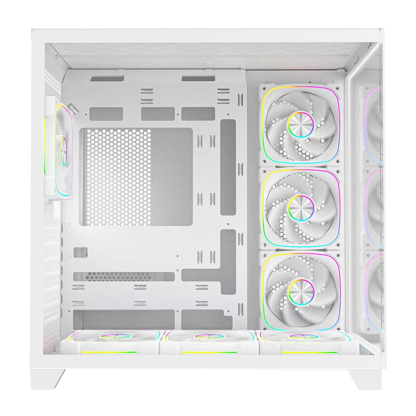 SEALITE - Beyaz Temperli Camlı ATX/M-ATX 7x12cm ARGB Pwm Fan+Kumanda Oyuncu Kasası
