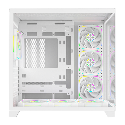 SEALITE - Beyaz Temperli Camlı ATX/M-ATX 7x12cm ARGB Pwm Fan+Kumanda Oyuncu Kasası