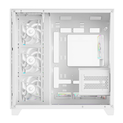 SEALITE - Beyaz Temperli Camlı ATX/M-ATX 7x12cm ARGB Pwm Fan+Kumanda Oyuncu Kasası
