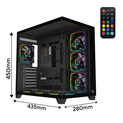 SEALITE Siyah 850W 80 Plus Bronze ATX/M-ATX 7x12cm ARGB Pwm Fan+Kumanda Oyuncu Kasası