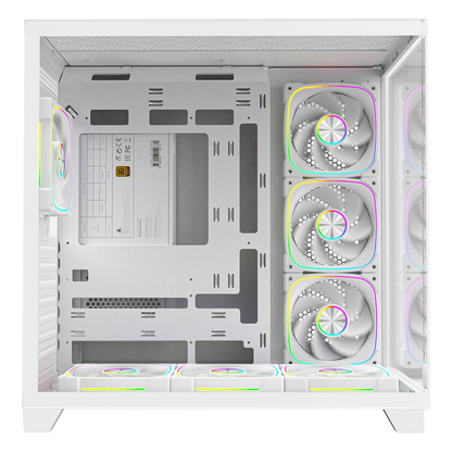 Beyaz 850W 80 Plus Bronze ATX/M-ATX 7x12cm ARGB Pwm Fan+Kumanda Oyuncu Kasası
