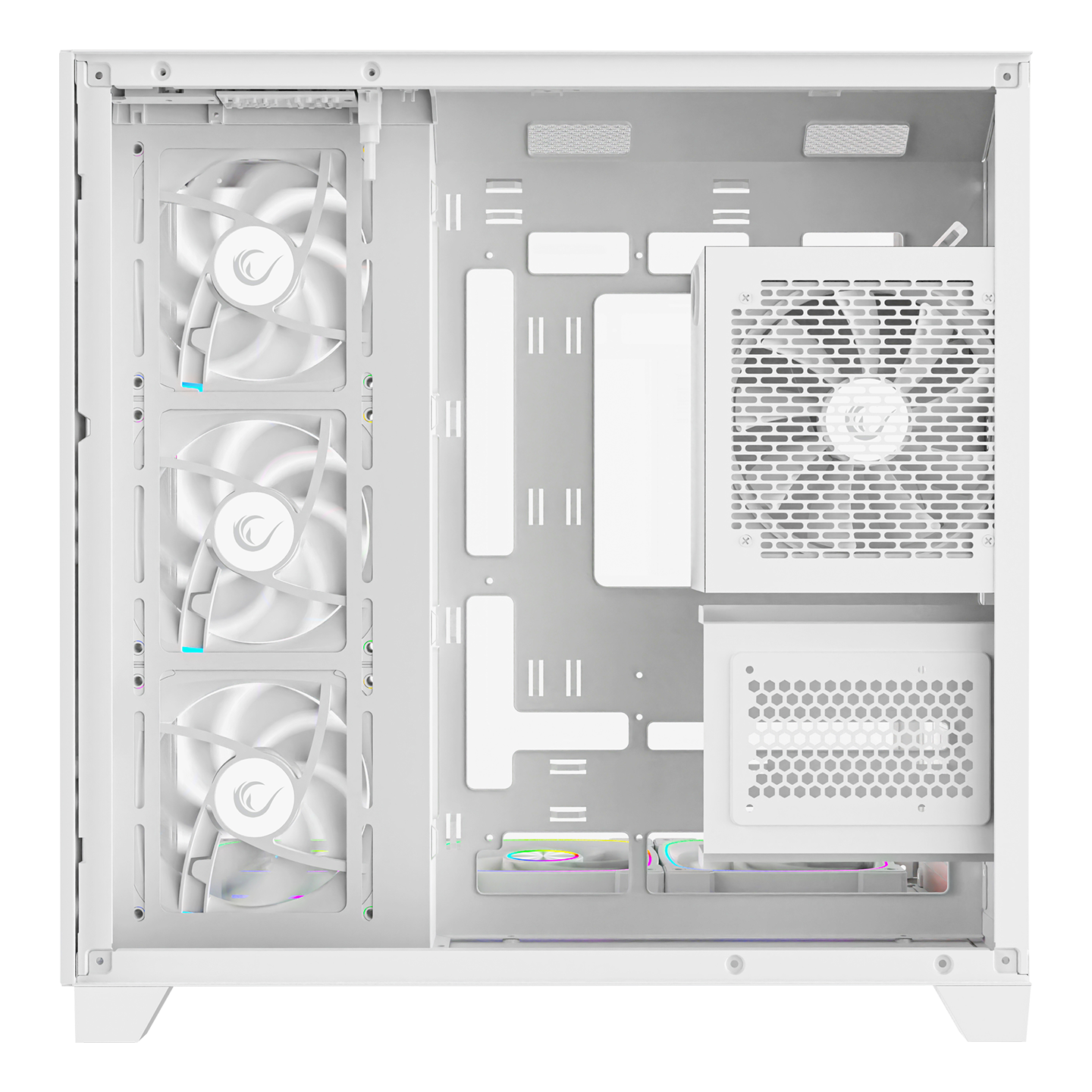 Beyaz 850W 80 Plus Bronze ATX/M-ATX 7x12cm ARGB Pwm Fan+Kumanda Oyuncu Kasası