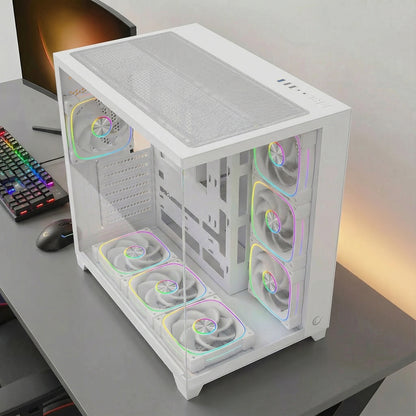 Beyaz 850W 80 Plus Bronze ATX/M-ATX 7x12cm ARGB Pwm Fan+Kumanda Oyuncu Kasası