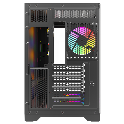 LYRON Kumandalı 7*12cm ARGB Fan+Kontrolcü PWM Fanlı ATX/M-ATX Siyah Oyuncu Kasası