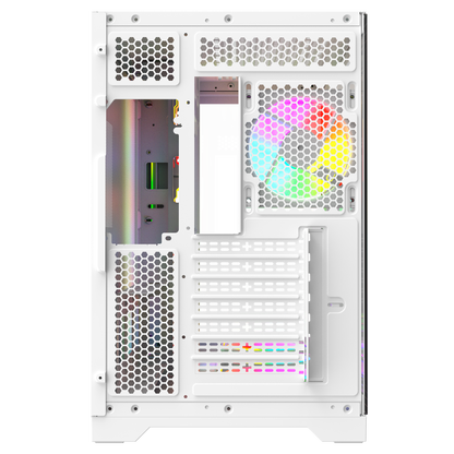 LYRON Kumandalı 7*12cm ARGB Fan+Kontrolcü PWM Fanlı ATX/M-ATX Beyaz Oyuncu Kasas