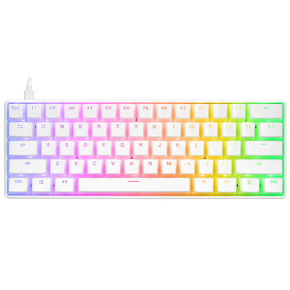 KB-R135 PARVUS Beyaz Type-C Bağlantılı RGB Puding Tuşlu Brown Switch US Gaming Oyuncu Klavye - Rampage