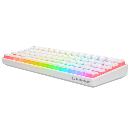 KB-R135 PARVUS Beyaz Type-C Bağlantılı RGB Puding Tuşlu Brown Switch US Gaming Oyuncu Klavye - Rampage