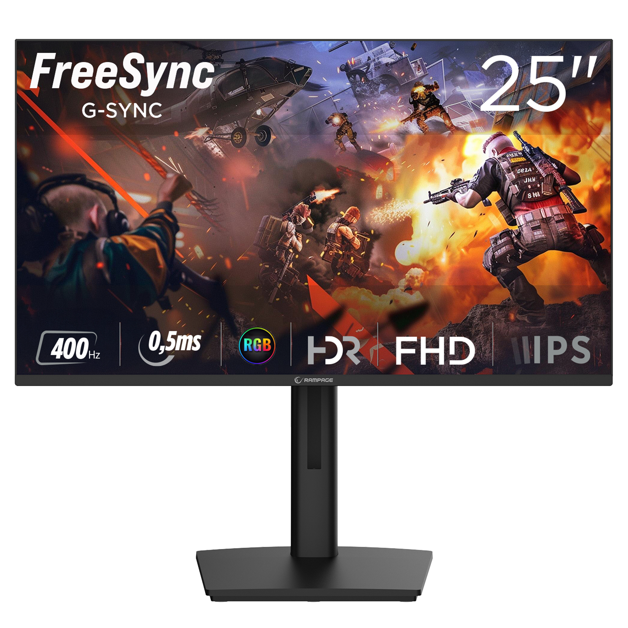 TITAN TT25F400F 25'' FHD 400Hz Fast IPS 0,5ms HDR Freesync RGB PC Flat Oyuncu Monitörü