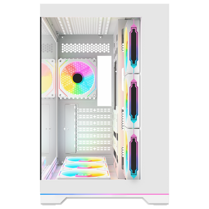 Kumandalı 7*12cm ARGB Fan+Kontrolcü PWM Fanlı ATX/M-ATX Beyaz Oyuncu Kasası