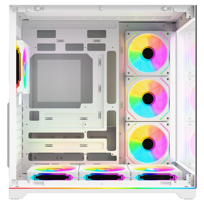 Kumandalı 7*12cm ARGB Fan+Kontrolcü PWM Fanlı ATX/M-ATX Beyaz Oyuncu Kasası