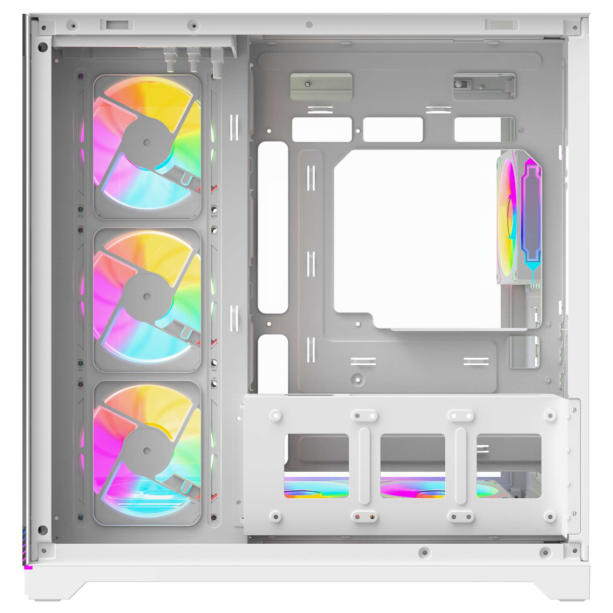 Kumandalı 7*12cm ARGB Fan+Kontrolcü PWM Fanlı ATX/M-ATX Beyaz Oyuncu Kasası