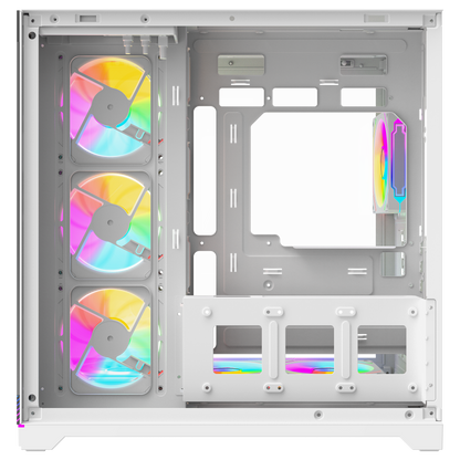 Kumandalı 7*12cm ARGB Fan+Kontrolcü PWM Fanlı ATX/M-ATX Beyaz Oyuncu Kasası