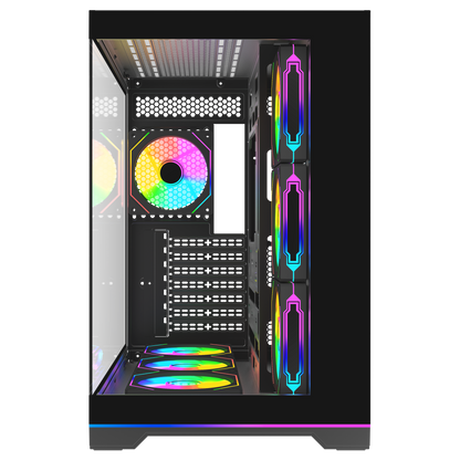 Kumandalı 7*12cm ARGB Fan+Kontrolcü PWM Fanlı ATX/M-ATX Siyah Oyuncu Kasası