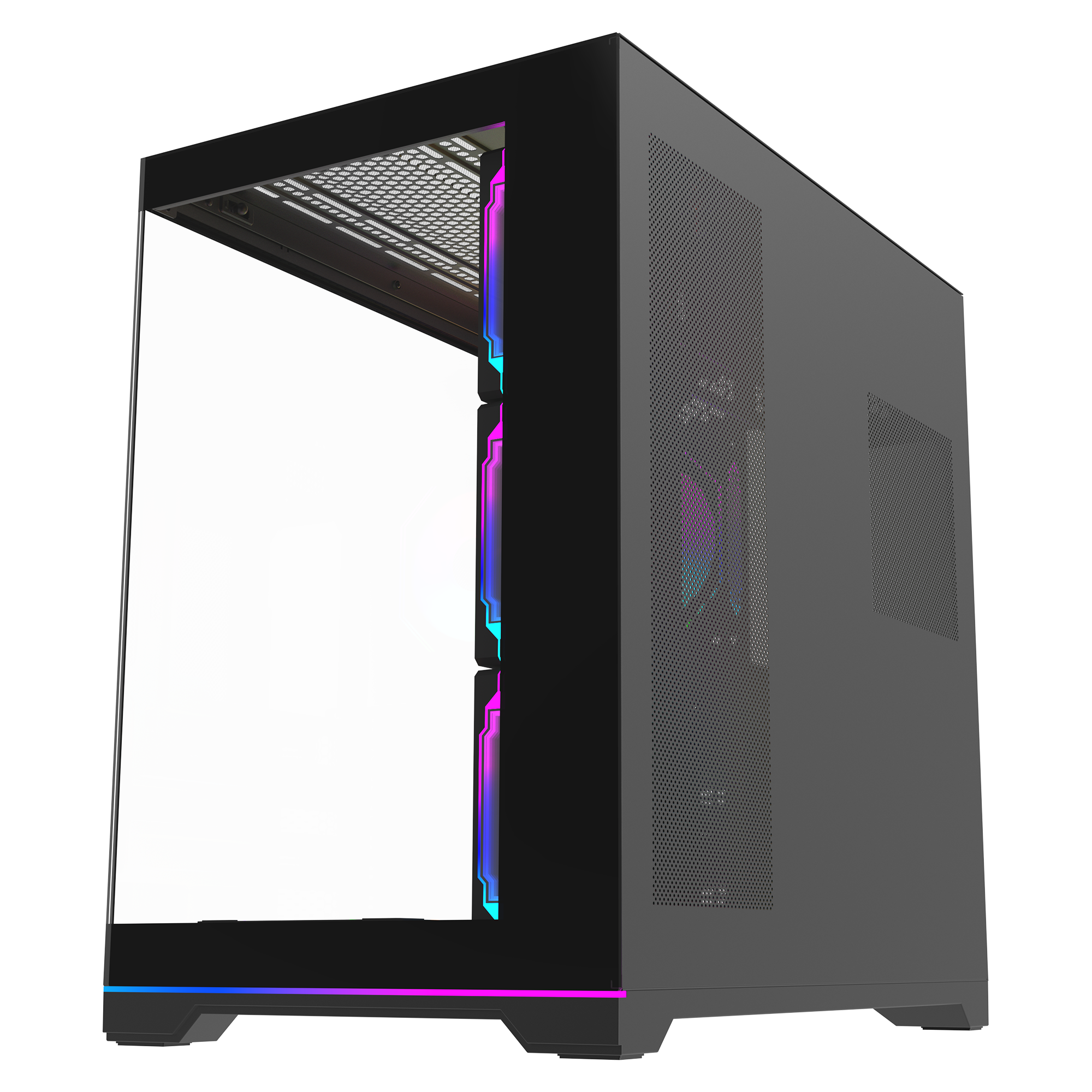 Kumandalı 7*12cm ARGB Fan+Kontrolcü PWM Fanlı ATX/M-ATX Siyah Oyuncu Kasası