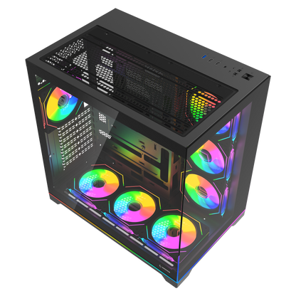 Kumandalı 7*12cm ARGB Fan+Kontrolcü PWM Fanlı ATX/M-ATX Siyah Oyuncu Kasası