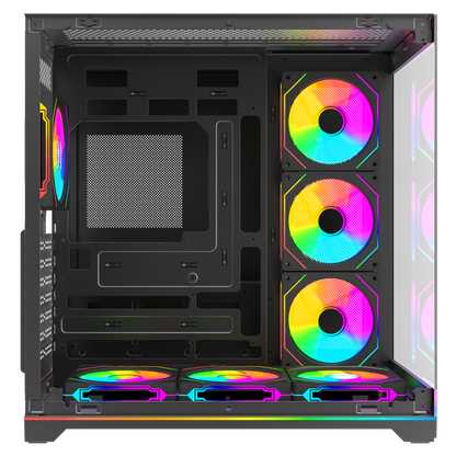 Kumandalı 7*12cm ARGB Fan+Kontrolcü PWM Fanlı ATX/M-ATX Siyah Oyuncu Kasası