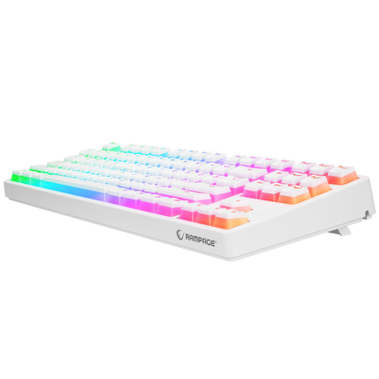 KB-R136 GHOST Beyaz Type-C Bağlantılı RGB Puding Tuşlu Red Switch US Gaming Oyuncu Klavye - Rampage