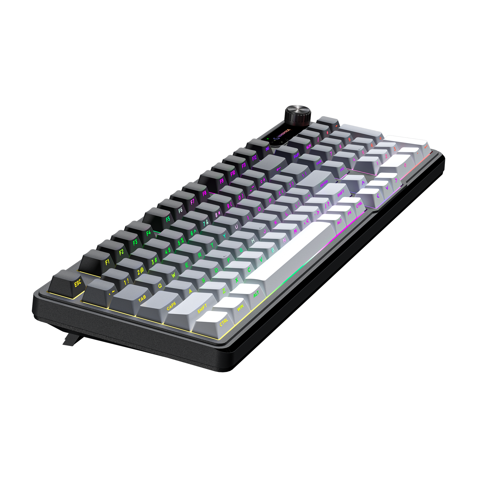 Gradient Siyah/Gri/Beyaz RGB US Q Membrane Oyuncu Klavyesi