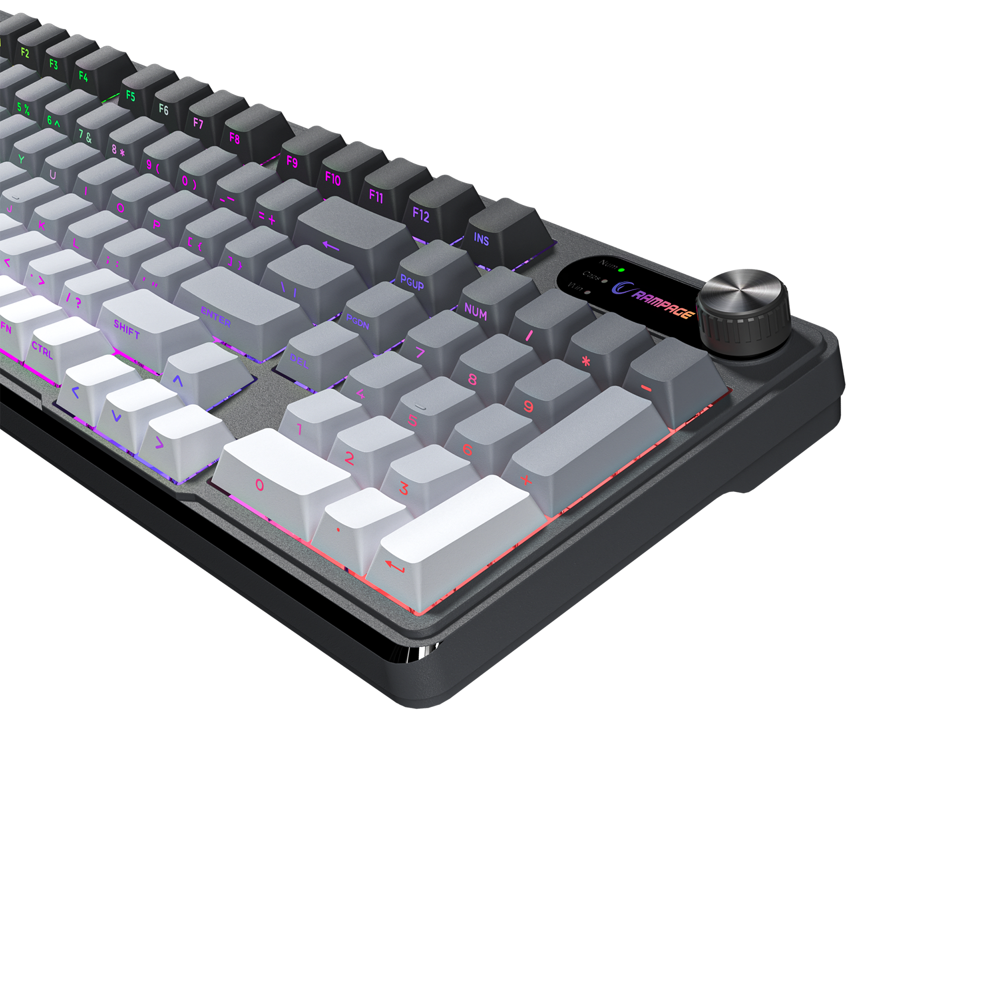 Gradient Siyah/Gri/Beyaz RGB US Q Membrane Oyuncu Klavyesi