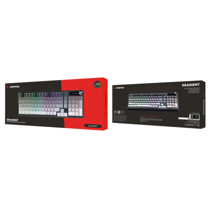 Gradient Siyah/Gri/Beyaz RGB US Q Membrane Oyuncu Klavyesi