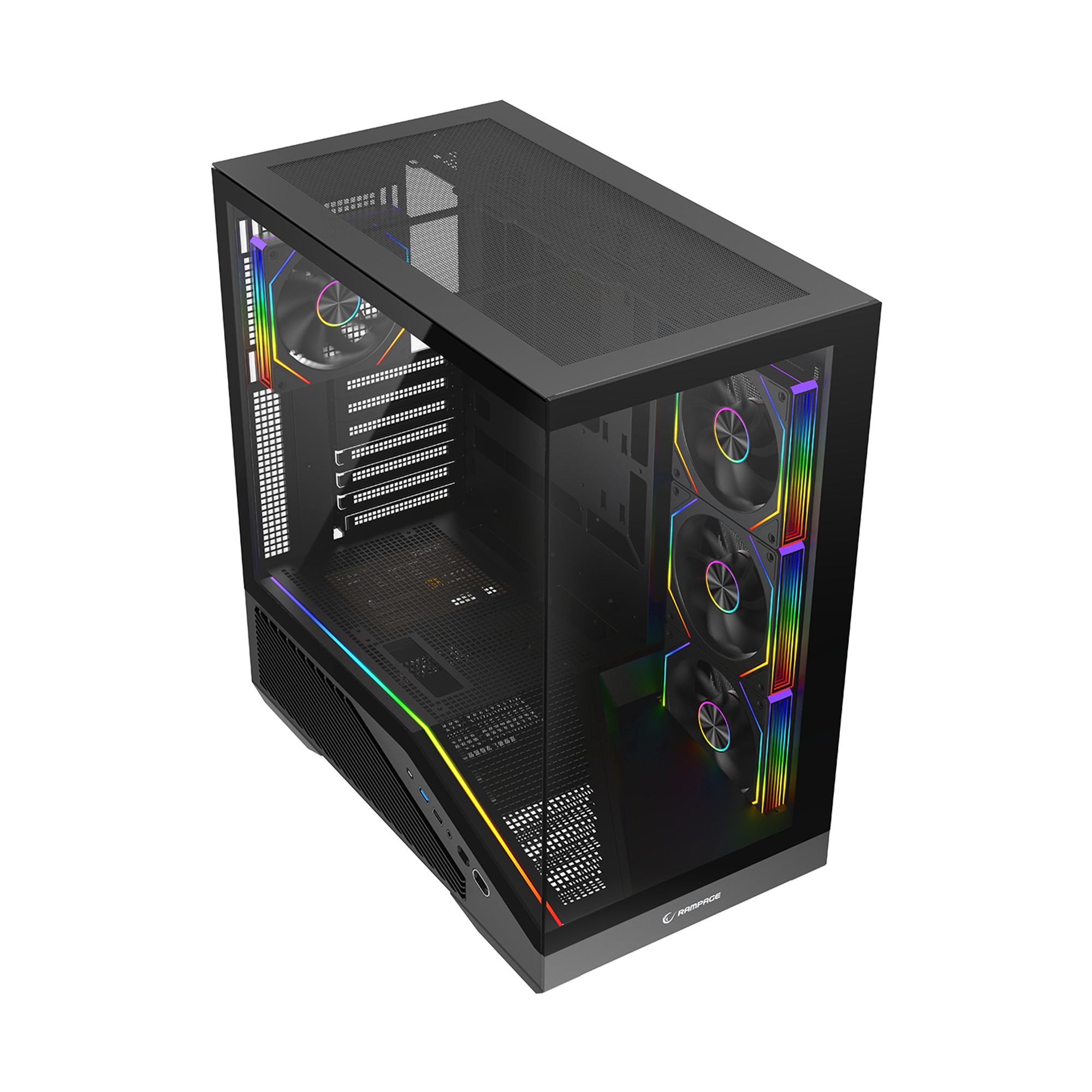750W 80 Plus Bronze Siyah 4*12cm ARGB Fan ATX Gaming Oyuncu Kasası