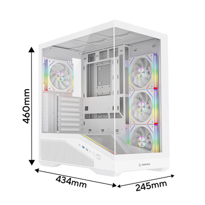 850W 80 Plus Bronze ATX 3.1 PCIe 5.1 Beyaz 4*12cm ARGB Fan ATX Gaming Oyuncu Kasası