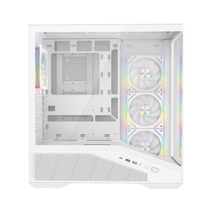 850W 80 Plus Bronze ATX 3.1 PCIe 5.1 Beyaz 4*12cm ARGB Fan ATX Gaming Oyuncu Kasası