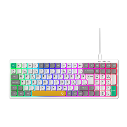 Pure Beyaz / Gri SESSİZ RGB Q Low Profile Membrane Oyuncu Klavyesi