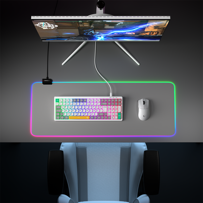 Pure Beyaz / Gri SESSİZ RGB Q Low Profile Membrane Oyuncu Klavyesi
