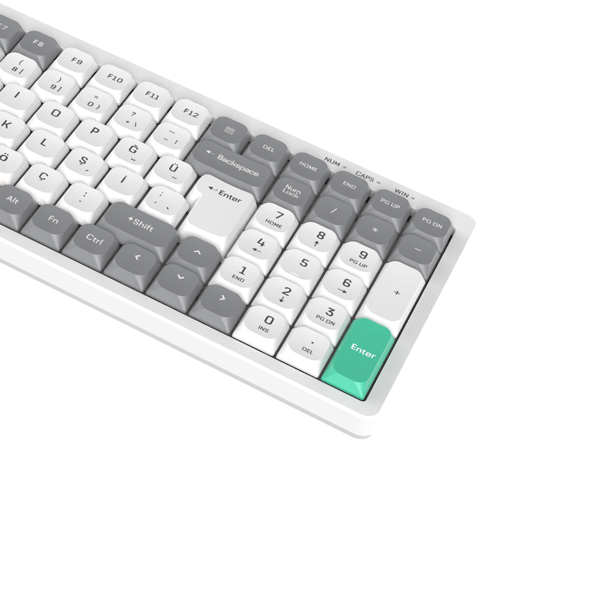 Pure Beyaz / Gri SESSİZ RGB Q Low Profile Membrane Oyuncu Klavyesi