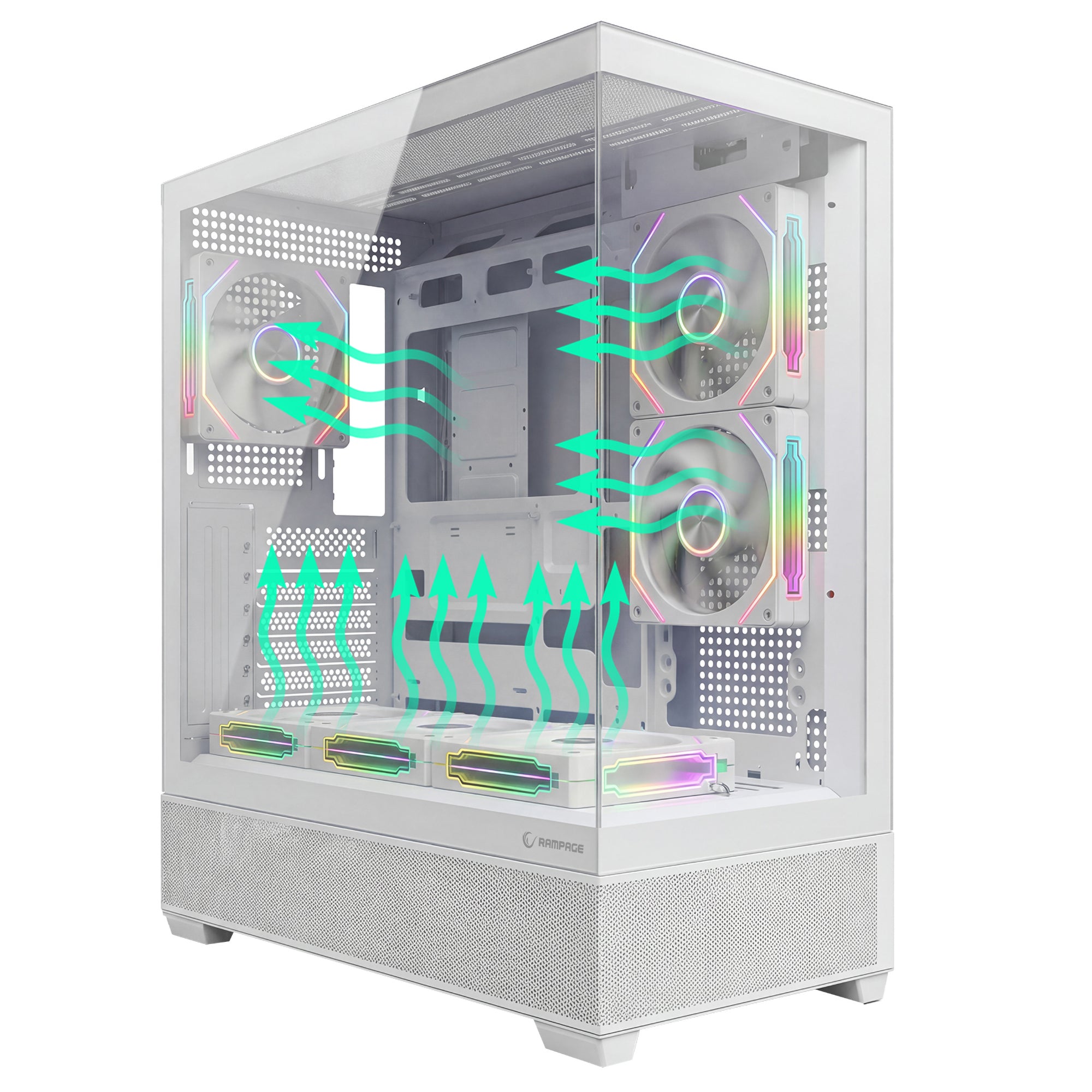 HYDRA V5 - 750W 80 Plus Bronze Beyaz 6*12cm ARGB Fan ATX MID-T Gaming Oyuncu Kasası
