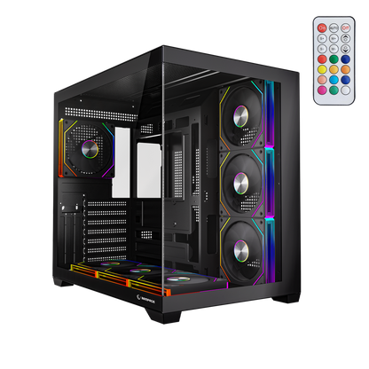 ARES V2 Temperli Camlı Siyah 7*12cm ARGB Pwm Fan + Kumanda ATX Mid-T Gaming Oyuncu Kasası