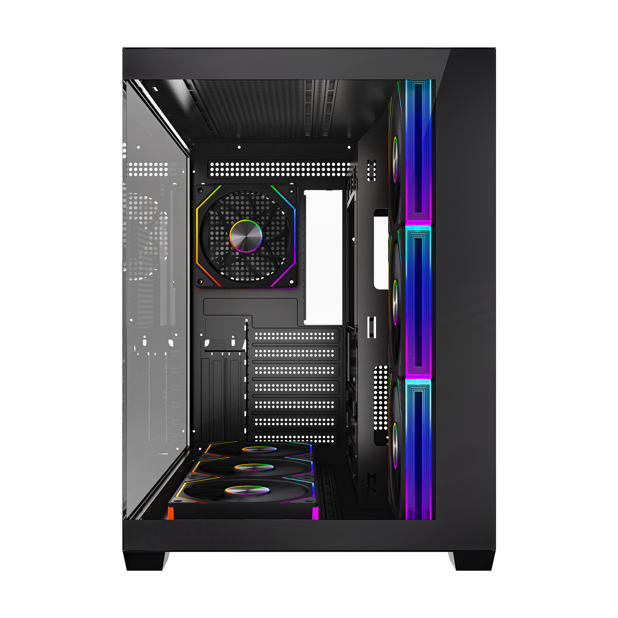 ARES V2 Temperli Camlı Siyah 7*12cm ARGB Pwm Fan + Kumanda ATX Mid-T Gaming Oyuncu Kasası