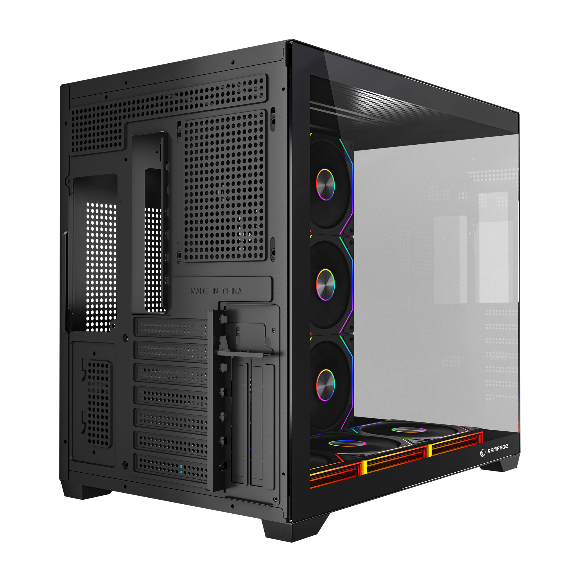 ARES V2 Temperli Camlı Siyah 7*12cm ARGB Pwm Fan + Kumanda ATX Mid-T Gaming Oyuncu Kasası