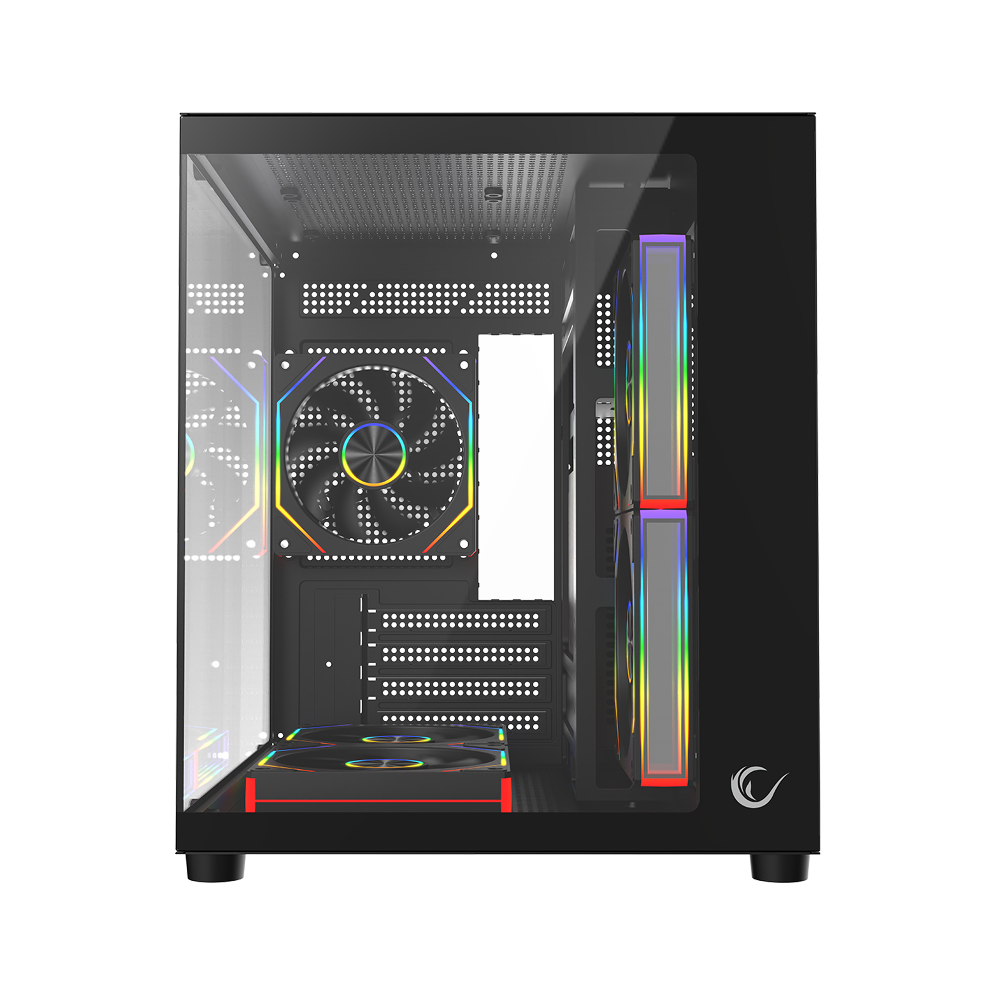 MINID V1 - 750W 80 Plus Bronze M-ATX Temperli Camlı 5*12cm ARGB Fan Siyah Oyuncu Kasası