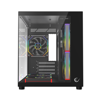 MINID V1 - 750W 80 Plus Bronze M-ATX Temperli Camlı 5*12cm ARGB Fan Siyah Oyuncu Kasası