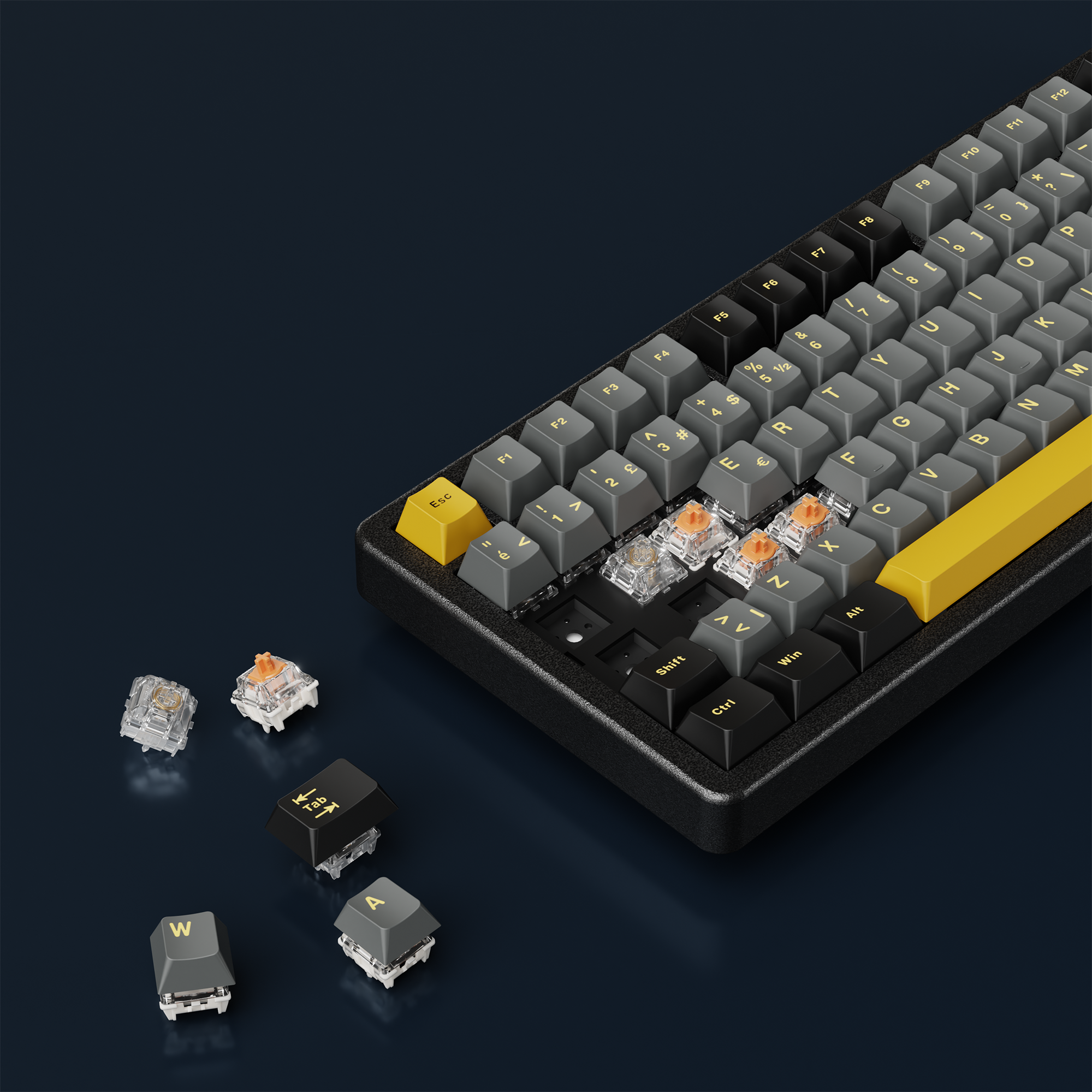 ZENITH STUG Aluminum Siyah Hot Swap 8000 Hz Gasket Manyetik RGB Rapid Trigger Gateron Switch Q Double Shot PBT K