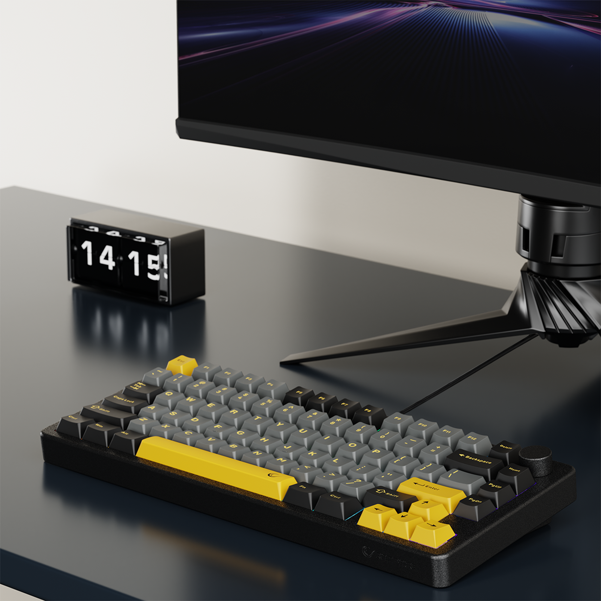 ZENITH STUG US Aluminum Siyah Hot Swap 8000 Hz Gasket Manyetik RGB Rapid Trigger Gateron Switch US Layout Englis