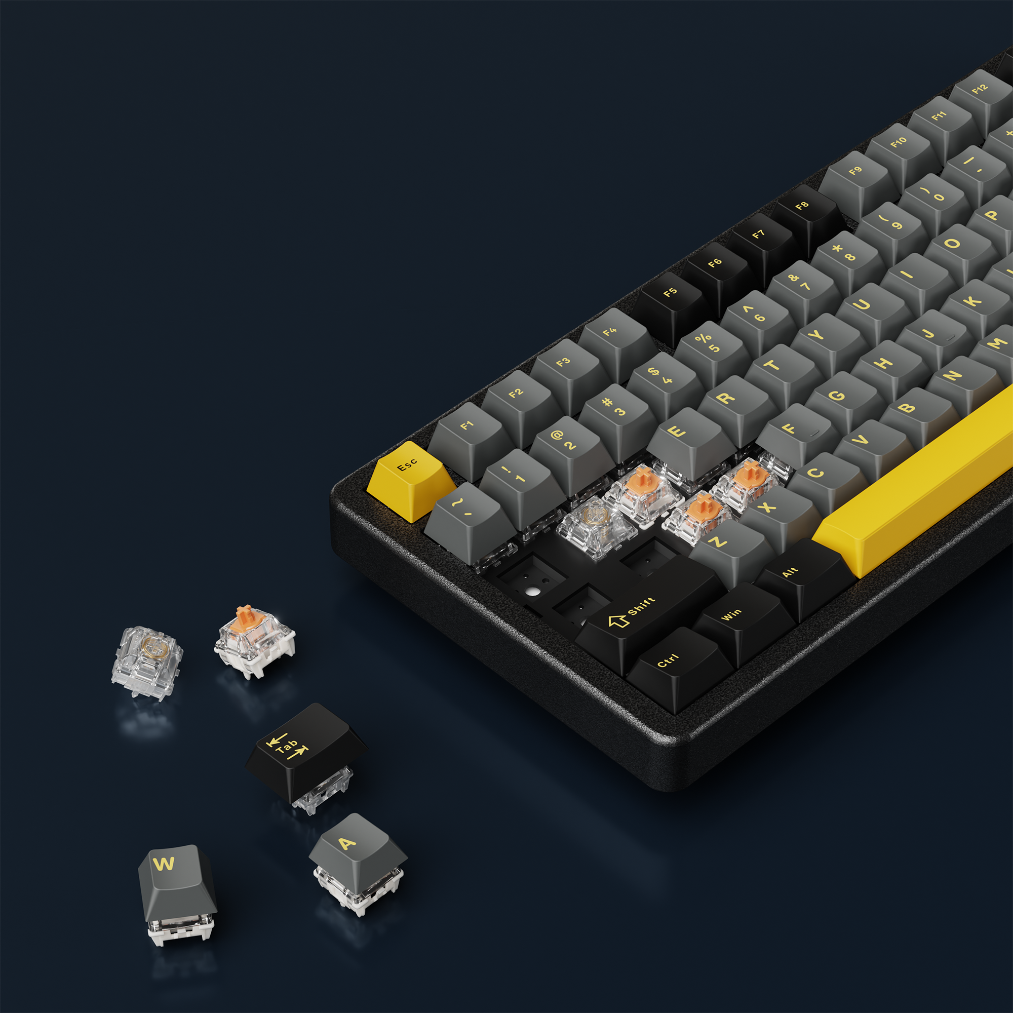 ZENITH STUG US Aluminum Siyah Hot Swap 8000 Hz Gasket Manyetik RGB Rapid Trigger Gateron Switch US Layout Englis