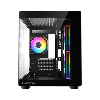 MINID V1 - M-ATX Temperli Camlı 3*12cm ARGB Fan Siyah Oyuncu Kasası
