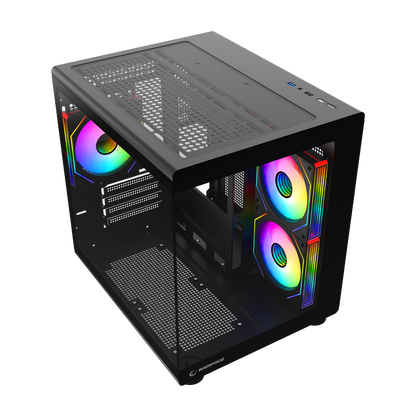 MINID V1 - M-ATX Temperli Camlı 3*12cm ARGB Fan Siyah Oyuncu Kasası