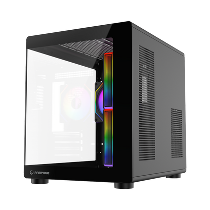 MINID V1 - M-ATX Temperli Camlı 3*12cm ARGB Fan Siyah Oyuncu Kasası