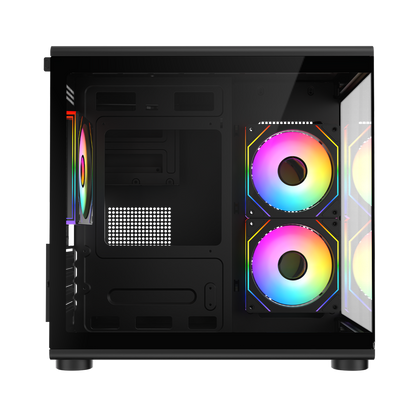 MINID V1 - M-ATX Temperli Camlı 3*12cm ARGB Fan Siyah Oyuncu Kasası