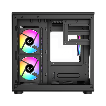 MINID V1 - M-ATX Temperli Camlı 3*12cm ARGB Fan Siyah Oyuncu Kasası