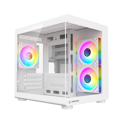 MINID V1 - M-ATX Temperli Camlı 3*12cm ARGB Fan Beyaz Oyuncu Kasası