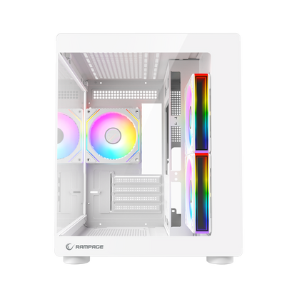 MINID V1 - M-ATX Temperli Camlı 3*12cm ARGB Fan Beyaz Oyuncu Kasası